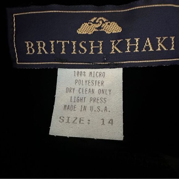 British Khaki long sleeve velour type long button up shirt size 14 - Picture 5 of 6